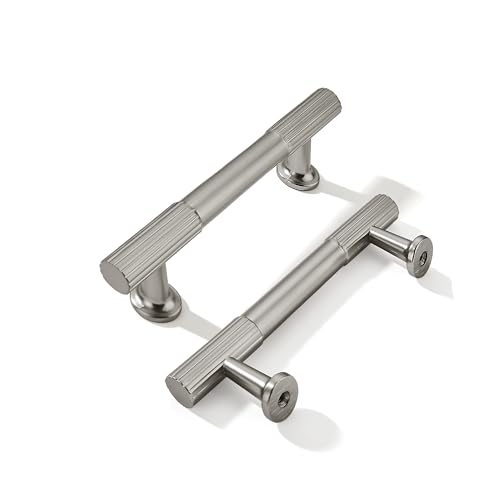 khtumeware 3 Inch Hole Center 10 Pack Brushed Satin Nickel Cabinet Pulls, Kitchen Drawer Handles, for Dresser cabinets, cabinets, Door cabinets, Hardware