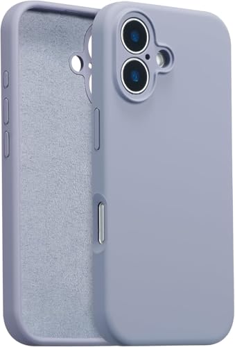 Image of mobistyle Designed for iPhone 16 Plus | Soft Silicone Liquid Protective | Microfiber Lining Phone Back Cover Case for iPhone 16 Plus (Grey)
