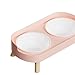KiBcsLic Cat Dog Water Food Bowl Elevated Pet Feeder Neck Protection Anti Slip Feeding Station Pet Feeding Dish for Small Medium Dogs, Pink, PP Bowl