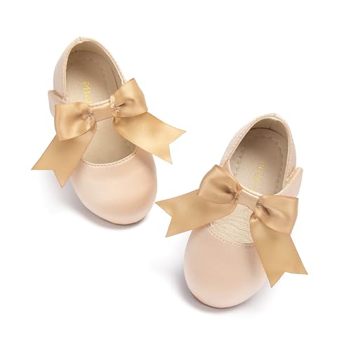 Image of PHIRAMIN Tollder Girl Dress Shoes - Little Girl Ballet Flats for Wedding Party