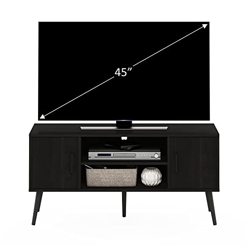 Furinno 19113 For 55 Inch Tv, Entertainment Center With 2 Storage And Open Shelves, Mid Century Tv Stand, Espresso thumb #3