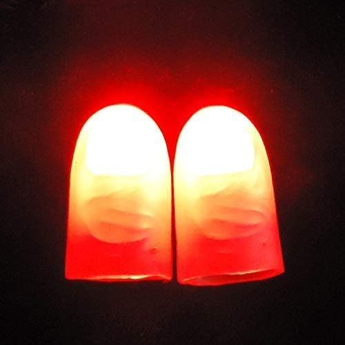 2 Pcs Magic Thumb Lights, Magic Trick Finger Light Up Flashing Finger Thumb Tips Magic Trick Finger Appear Light Household - Image 2