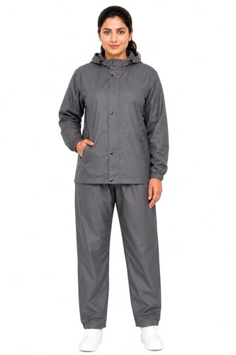 Image of Romano nx Women's 100% Waterproof Rain Suit, Hooded Jacket with Pants, Reversible Double Layer, 3 Years Warranty