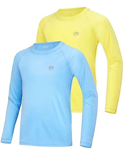 Image of Boys UPF 50+ Swim Shirt Long Sleeve, 1 or 2 Pack Rash Guard Tops