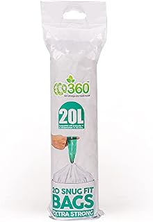 Eco360 Extra Strong Kitchen Drawstring Bin Liners 20L (20 bags)