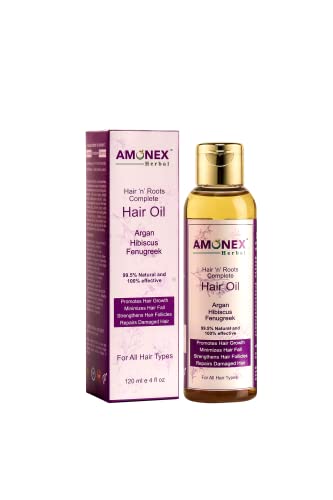 Amonex Hair ‘n’ Roots Complete Hair Oil 120ml Nourishing Elixir for Strong, Healthy and Beautiful Hair with the Power of Natural Ingredients