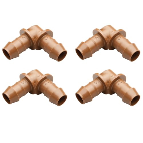 Rain Bird BE50/4PK Drip Irrigation Universal Barbed Elbow Fitting, Fits All Sizes of 5/8", 1/2", .700" Drip Tubing, 4-Pack