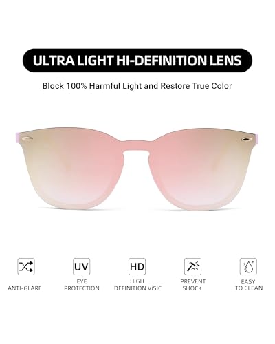 JIM HALO Trendy Rimless Mirrored Sunglasses Reflective Sun Glasses for Women Men2