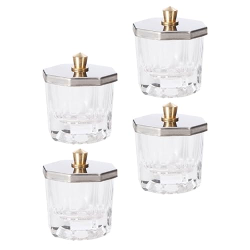 Set 4 piezas cuencos de vidrio para polvo de uñas