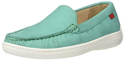 Marc Joseph New York Unisex Kids Boys/Girls Leather Broadway Loafer, Turquoise Nubuck/White Sole, 2 M Us Little #TOP21