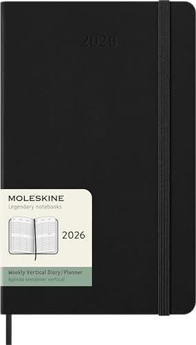 Moleskine Classic 12 Month 2026 Weekly Vertical Planner, Hard Cov...