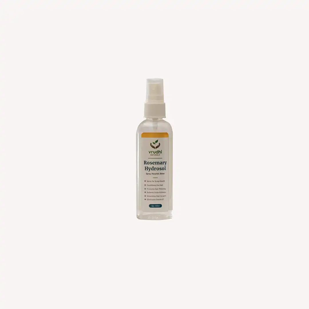 Vrudhi Rosemary Hydrosol – 100% Pure Steam-Distilled Rosemary Water | Natural Hair & Scalp Mist for Strengthening, Hydrating & Nourishing | Daily Use for Hair Growth, Shine & Scalp Health | 100ml-image-7