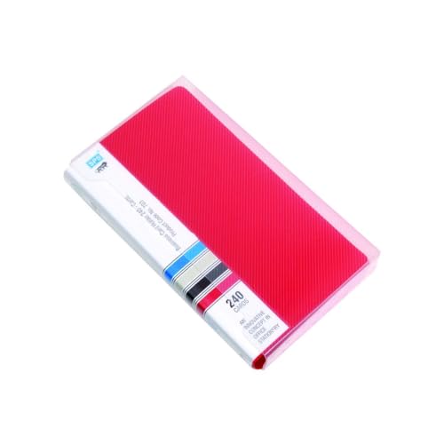 Skrill Business Card Holder, Visiting, Credit, Debit, Business, ID Card Holder/Organizer - 240 Cards (Red)