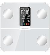 Body Weight Scale Smart Scale with VA Display, Digital Weight Scales with Heart Rate Body Data fo...