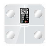 Healthkeep Báscula Grasa Corporal Báscula de Baño Digital, Balanza Bluetooth Inteligente con Análisis (Blanco 2)