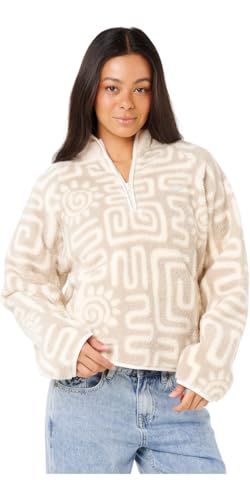 Rip Curl 2025 Womens Sunset Luau 1/4 Zip Polar Flee 0AGWFL - Bone Womens Size - XL