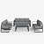 LayinSun 5 Pieces Aluminum Outdoor Patio Furniture Set, Metal Modern Conversation Sofa Set with Coffee Table and Washable Thick Cushions for Porch, Backyard, Deck