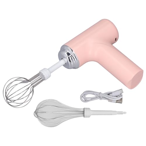 kaisudiAP Batidor de huevos eléctrico, batidora de mano inalámbrica, batidor de huevos de mano para aderezo de ensalada crema (Rosa)