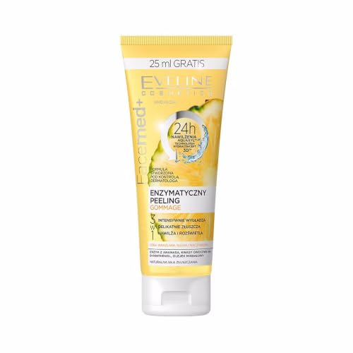 Eveline Cosmetics Facemed+ Gommage Enzimatico - Tecnica Esfoliante Francese Innovativa con Enzimi di Ananas & AHA per Pelle Radiosa, 75 ML