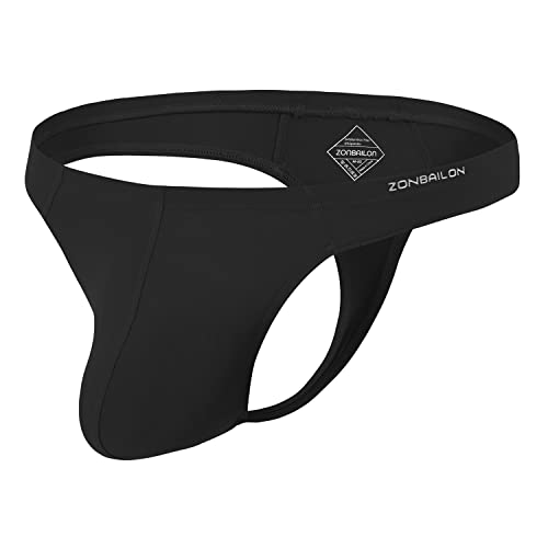BIATWOWR Perizoma sexy da uomo intimo elastico in vita confortevole e traspirante a vita bassa G String, 1 x nero., XL