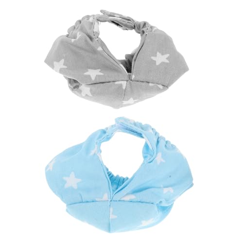 ROMISBABA Pañales Lavables para Mascotas Pequeñas Reutilizables y Absorbentes Talla L Colores Azul y Gris Estampado de Estrellas 2 Unidades Ideales para Ardillas Conejos y Cobayas en