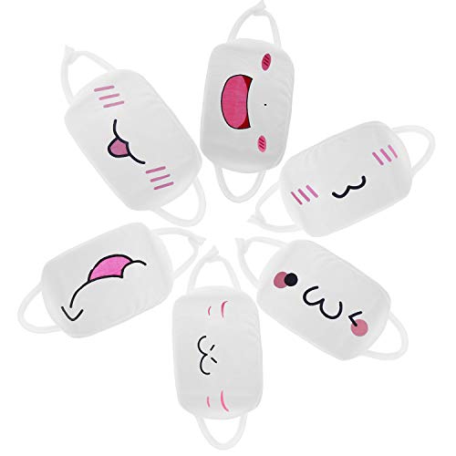 24pcs (Style) Mouth Mask Kawaii Cotton Cartoon Mouth Mask, 2 Colors