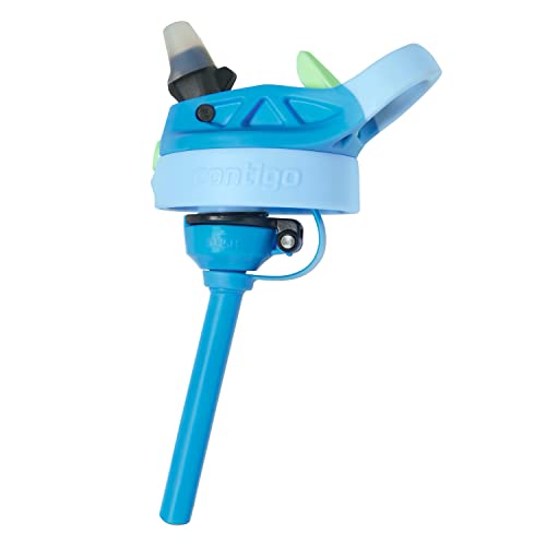 Image of Contigo Kids Water Bottle with Redesigned AUTOSPOUT Straw, 14oz., 2 Pack, Blue Poppy and Periwinkle & Blue Poppy with Periwinkle and Into the Clouds