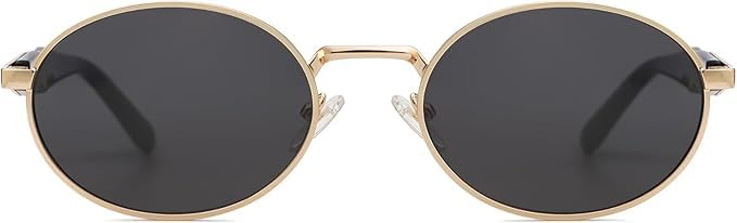 Retro Oval Sunglasses For Women & Men | Trending, Stylish & Durable Metal Frame Vintage 90s Sunglasses With UV 400 Protection Lenses-image-48