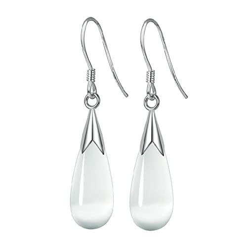 Teardrop Earrings For Women Dangle Plated Silver Nickle Free Earrings For Women Girls Teens Charm Gifts (Water_Drop_White) #TOP7