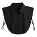 pureza Detachable Fake Collar for Girls - Half False Blouse Collar for Baccalaureate Gown - Solid Color White/Black(Color2)