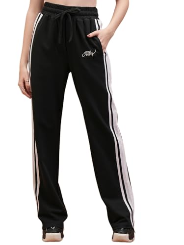 Image of Tokyo Talkies Women's Flared Regular Track Pants | Stretchable Trackpants | Casual Track Pants| Mid-Rise| Gymwear | Sports Wear