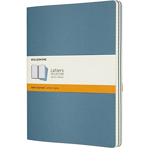 Carnet de notes ligné Moleskine XL bleu vif lot de 3 pour écrire au quotidien