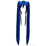 MSHUI Fairy Tail Wendy Marvell Dark Blue Double Ponytail Costume Cosplay Wig