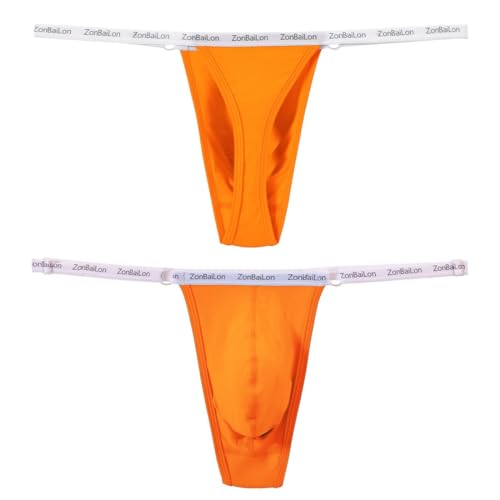 JINSHI Men's Bamboo Viscose Thong Adjustable Waistband Sexy T-back Tagless Underwear2
