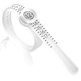 REIDEA Ring Size Measuring Tool, Reusable Finger Sizer Belt with Magnified Glass, Sizes 1-17 US Rings (Transparent Sizer with Black Scale)