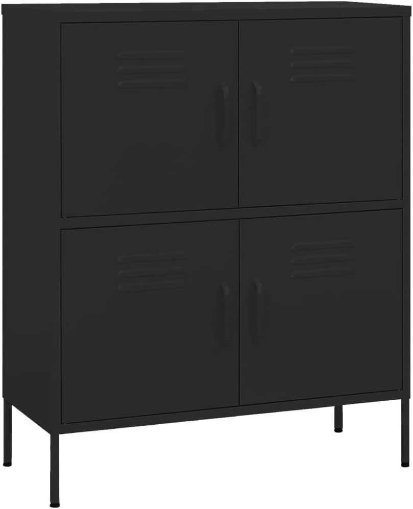 【Priority Shipping】 Metal Lockers, Storage Boxes, Shoes and Composite Steel Lockers with Card Slots for Office, Home, Bank, School, Gym Storage Cabinet Black 31.5"x13.8"x40" Steel