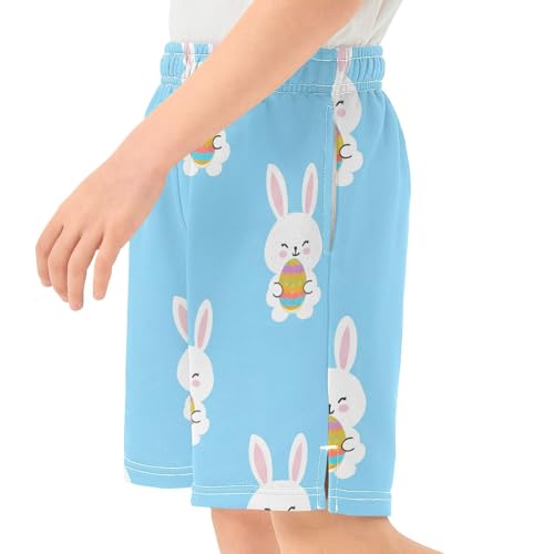 J JOYSAY Easter Bunny Egg Blue Boys Athletic Shorts Kids Youth Casual Shotrs with Elastic Waistband Pockets 7