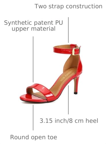 Image of MAIERNISI JESSI Unisex Men's Women's Ankle Strap Heeled Sandals, Open Toe, Buckle Closure, Kitten High Heel