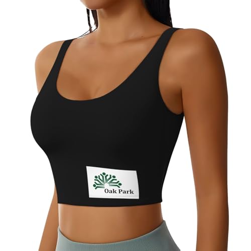 Oak Park Illinois Women's Sports Bra Yoga & Gym Black