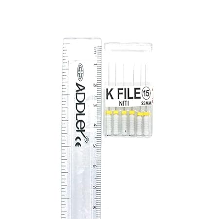 ADDLER DENTAL STRENGTH NITI K FILE 25 MM ROOT CANAL FILES SIZE 15 (PACK OF 6)