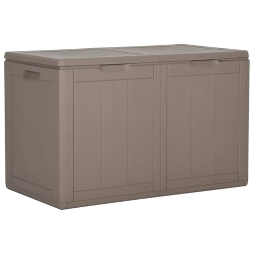 Helloshop26 Truhe für Gartenmöbel, 180 l, Braun, PP-Rattan...