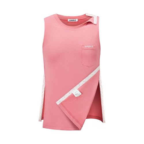 HORSSLE Unisex Shoulder Surgery Shirts, Comfy After Surgery Clothes, Rotator Cuff Recovery Snap-Access Tank Tops Pink