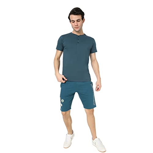 Image of Bewakoof Men Plain Solid Half Sleeve Henley Neck T-Shirt