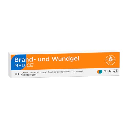 Brand und Wundgel Medice 50 g bei Verbrennungen, Sonnenbrand, Insektenstichen & Schürfwunden - für Kinder & Erwachsene - direkter Kühleffekt