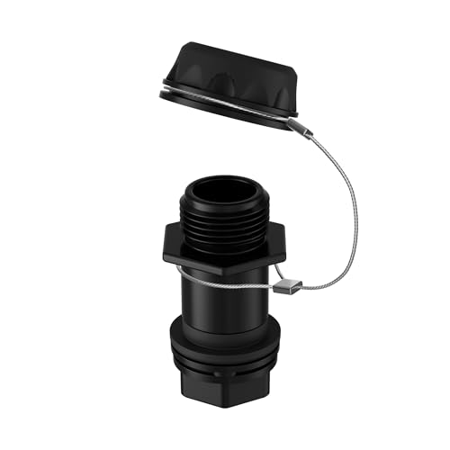 Black Cooler Drain Plug Replacement with Stainless Steel Tether Leak-Proof Drain Plug Compatible with Igloo BMX IMX & Overland Coolers 2572 Qt Easy Install Cooler Replacement Part