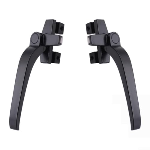 Allthingstore Kit de repuesto para manijas de ventana, 2 piezas tipo empuje externo con compatibilidad con mano derecha e izquierda para ventanas y puertas con cerraduras de seguridad fiables (negro)