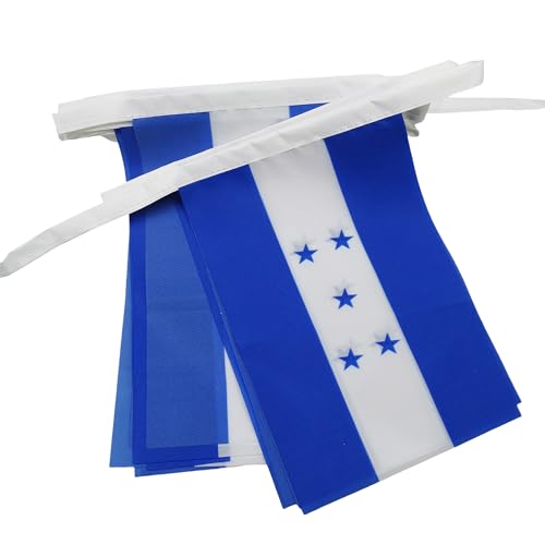 Image of AZ FLAG Honduras 6 meters BUNTING Flag 20 flags 9'' x 6'' - Honduran STRING flags 15 x 21 cm