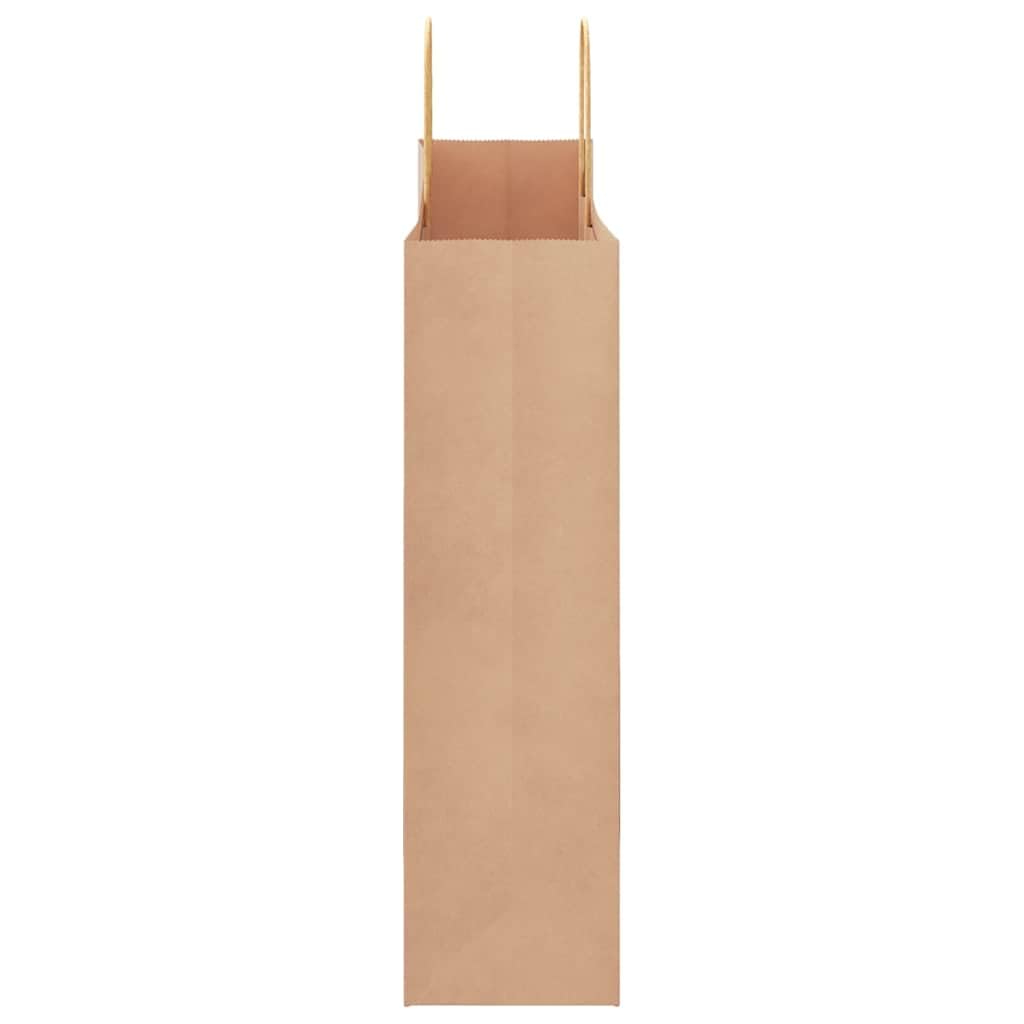 Sac en Papier Kraft Lot de 250, Sac Cadeaux Pochette Papier Sachet Kraft 250 pcs avec poignées marron 32x12x42 cm