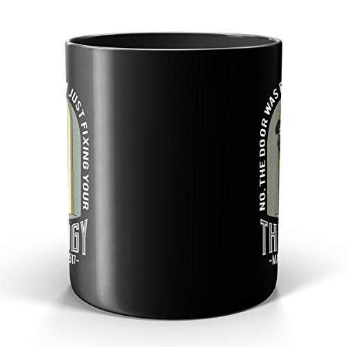 Taza de cerámica negra 11oz con diseño teológico miniatura 3