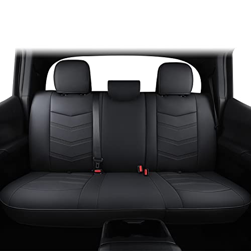 Image of LUCKYMAN CLUB Tacoma Custom Seat Covers M9 Full Set, Fit 2005-2023 Tacoma Double /Crew Cab SR SR5 TRD Sport TRD Off-Road PreRunner Trims, with Waterproof Faux Leather (Full Set, Black)